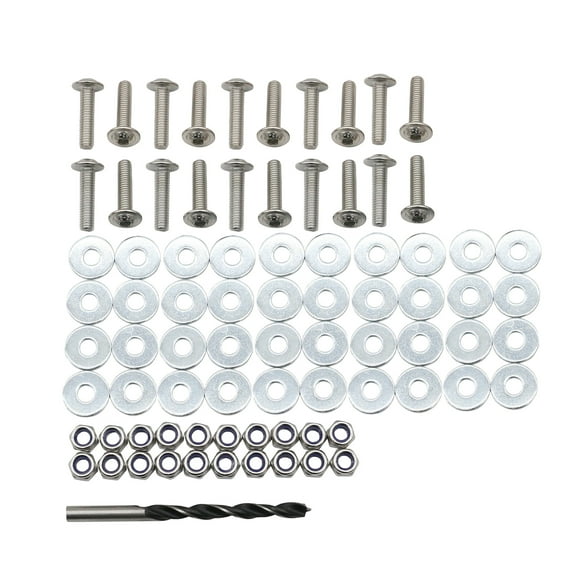 Ikon Motorsports Hardware Kit M6 Drill Bolts Nuts Washers Compatible With Universal Front Splitter or Side Skirt Extensions Installation