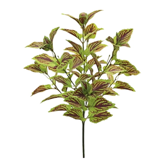 Artificial Perilla Leaves Greenery Stems, 17.7" Large Foliage Picks Purple-Green Leaves, Lifelike Botanic Decor for Floral Arrangement, Home Shelf Centerpiece Wedding Party Indoor