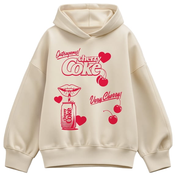 Coca-Cola - Cherry Coke Sip Oversized Fleece Hoodie Sweatshirt