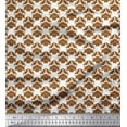 thumbnail image 1 of Soimoi Brown Velvet Fabric Flourish Damask Printed Craft Fabric by the Yard 58 Inch Wide, 1 of 3