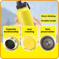 thumbnail image 4 of Arcticwind 40oz/1200ml Stainless Steel 304 Insulated Water Bottle with Handle - Large Capacity Thermal Cup for Outdoor, Travel, Sports, Camping & Hiking, Portable & Leakproof (BPA-Free), Yellow, 4 of 7