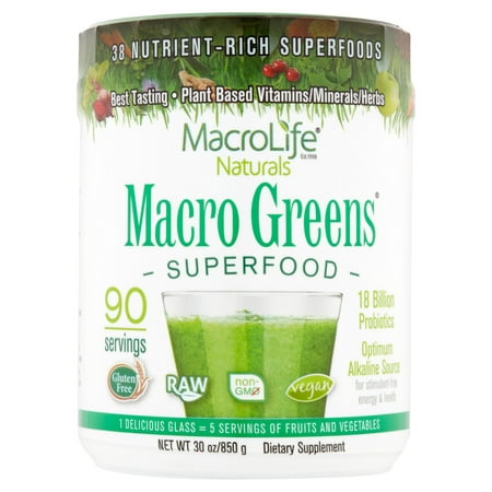 MacroLife Naturals Macro Greens Superfood Powder, 1.9