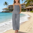 thumbnail image 2 of XXWXYD Linen Sets for Girls 2 Piece Summer Travel Vacation Outfits Spaghetti Strap Tank Top and Pants Teen Girl Fashion Beach Outfit, 2 of 7