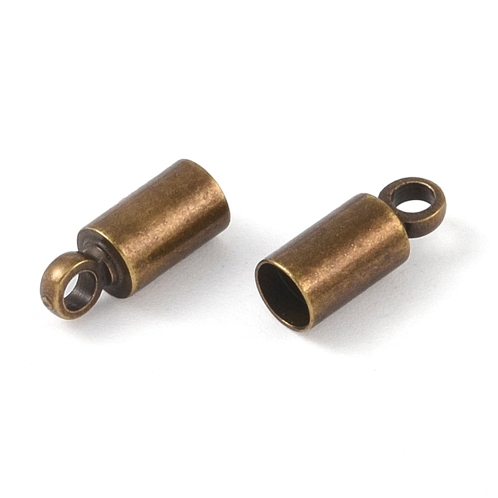 Brass Cord Ends Nickel Free Bronze 9x3.5mm Hole: 1.5mm 3mm inner diameter