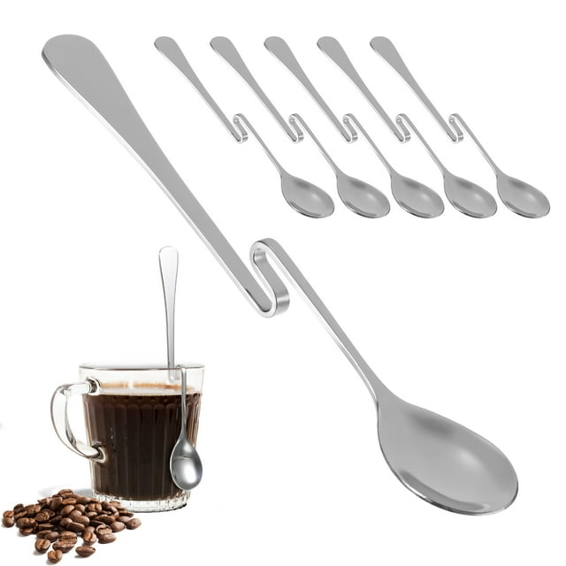 Becaristey 6piece Long Drink Spoons For Thicken Kitchen Dinner Dish Soup Durable And Stylish Eco-friendly