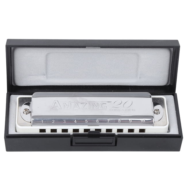 Orgue à Bouche Professionnel, Harmonica Blues Plaque en Laiton, Résine Abs Durable Imperméable à l'Eau pour les Professionnels de la Performance Musicale Enfants Blanc