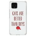 thumbnail image 1 of DistinctInk Clear Shockproof Hybrid Case for Google Pixel 4 (6.1" Screen) - TPU Bumper Acrylic Back Tempered Glass Screen Protector - Cats Are Better Than Boys, 1 of 1