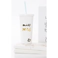 thumbnail image 4 of Kate Spade New York Vaso aislado para novia con pajita reutilizable, 20 onzas, Miss to Mrs. (blanco), 4 of 5