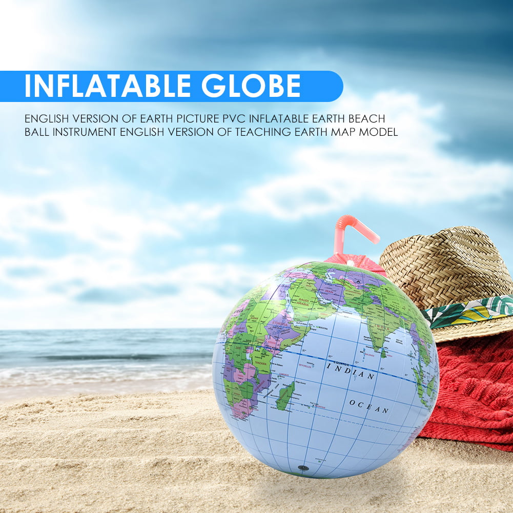 Saver 40cm Inflatable World Earth Globe Atlas Map Beach Ball Science Geography 
