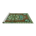 thumbnail image 2 of Ahgly Company Machine Washable Indoor Square Persian Turquoise Blue Traditional Area Rugs, 4' Square, 2 of 4