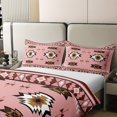 thumbnail image 4 of Bohemian Geometric 100 Percent Cotton Duvet Cover,Theme Aztec Bedding Set,Arrow Comforter Cover,Western Country Style Bed Sets with 2 Pillowcases Full Bedroom Decor,Pink, 4 of 5