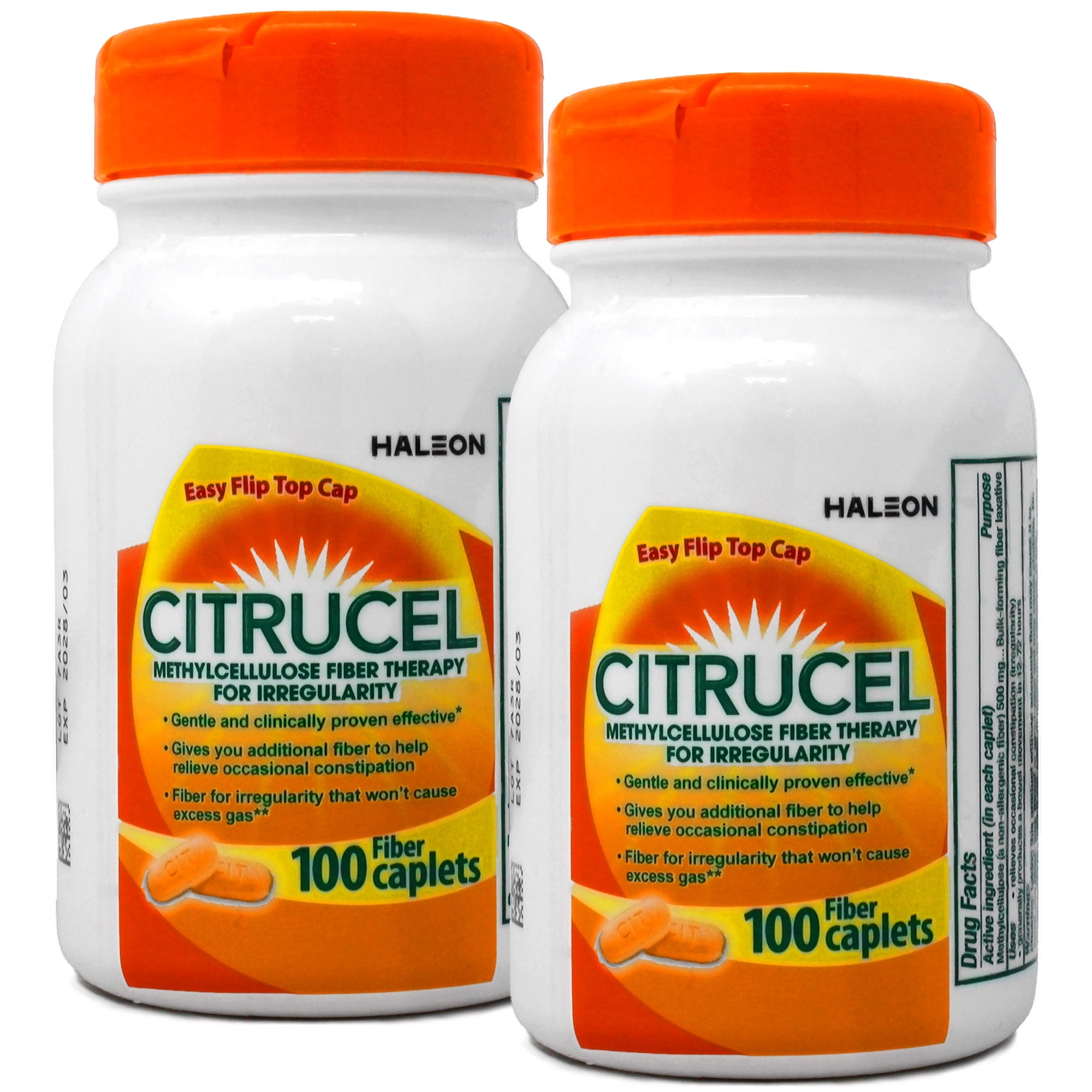 2 Pack - Citrucel Fiber Therapy Caplets, 100 Count Each