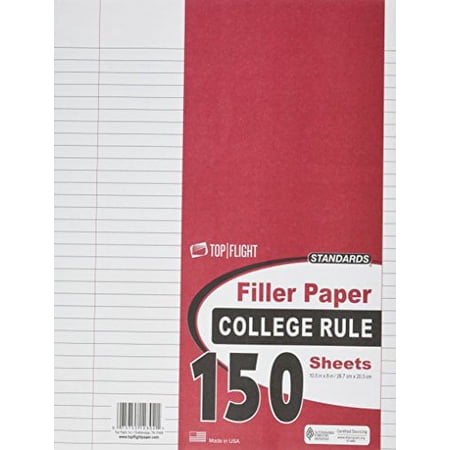 Top Flight Filler Paper 10.5 x 8 Inches College Rule 150 Sheets (Pack of 32)