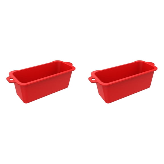 2 Pcs Reusable Grill Liner 7 x 3.2 x 2.8 Inch for BBQ Pan, Silicone Grease Cup Replacement for Aluminum Foil, Catcher Liner Griddle Tray Accessories Red, Grills and Outdoor Cooking