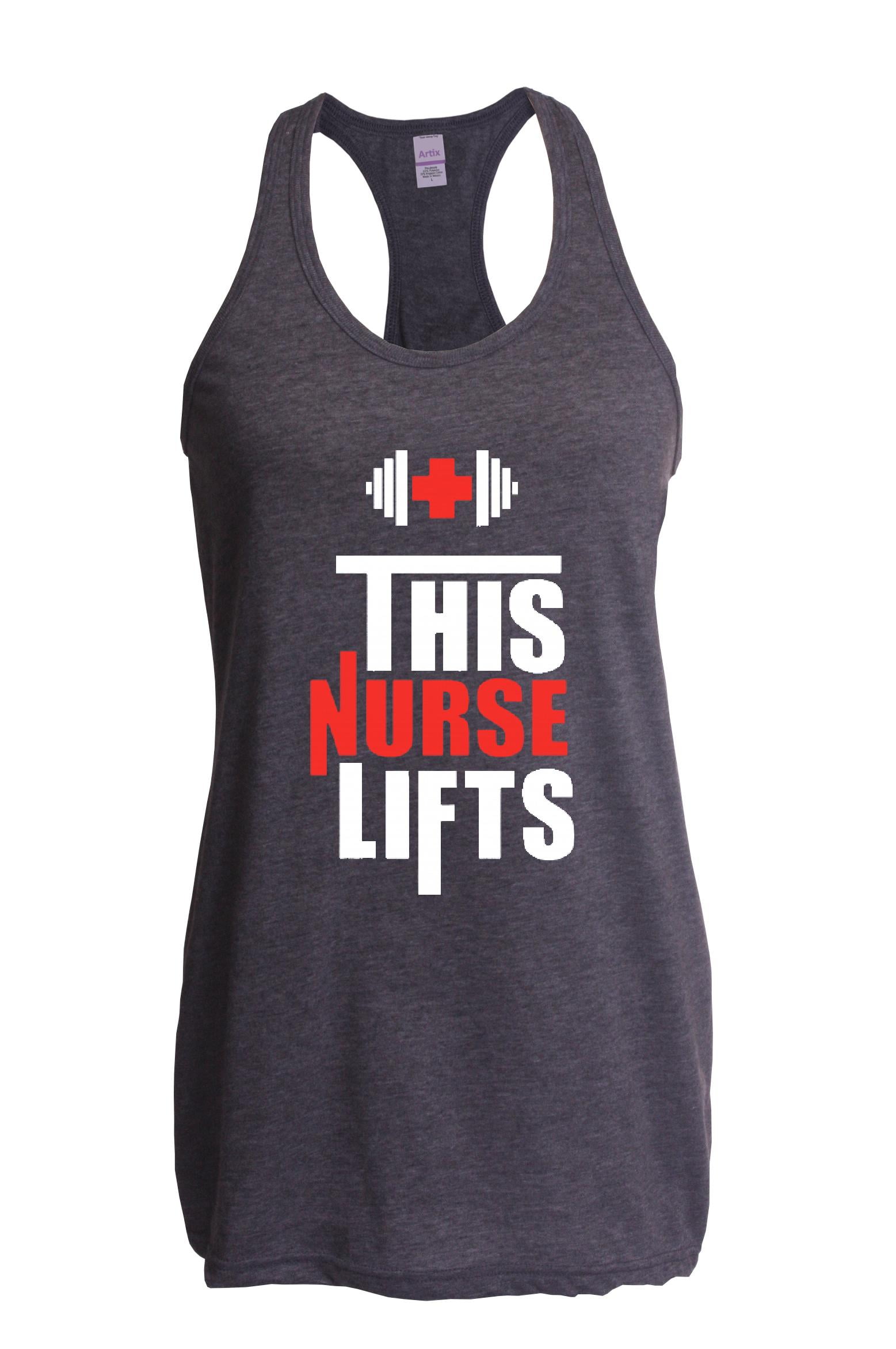 Womens This NURSE Lifts Crossfit GYM Fitness Casual Tank Vest Sleveless Tops 