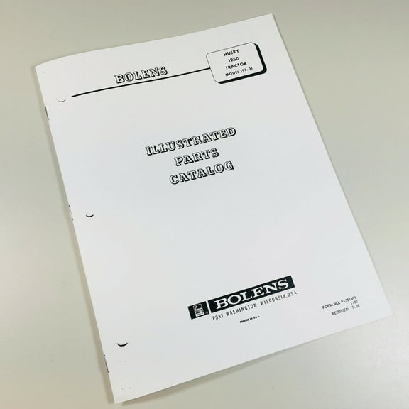 Bolens Husky 1250 Large Frame Lawn Garden Tractor Parts Catalog 197-01