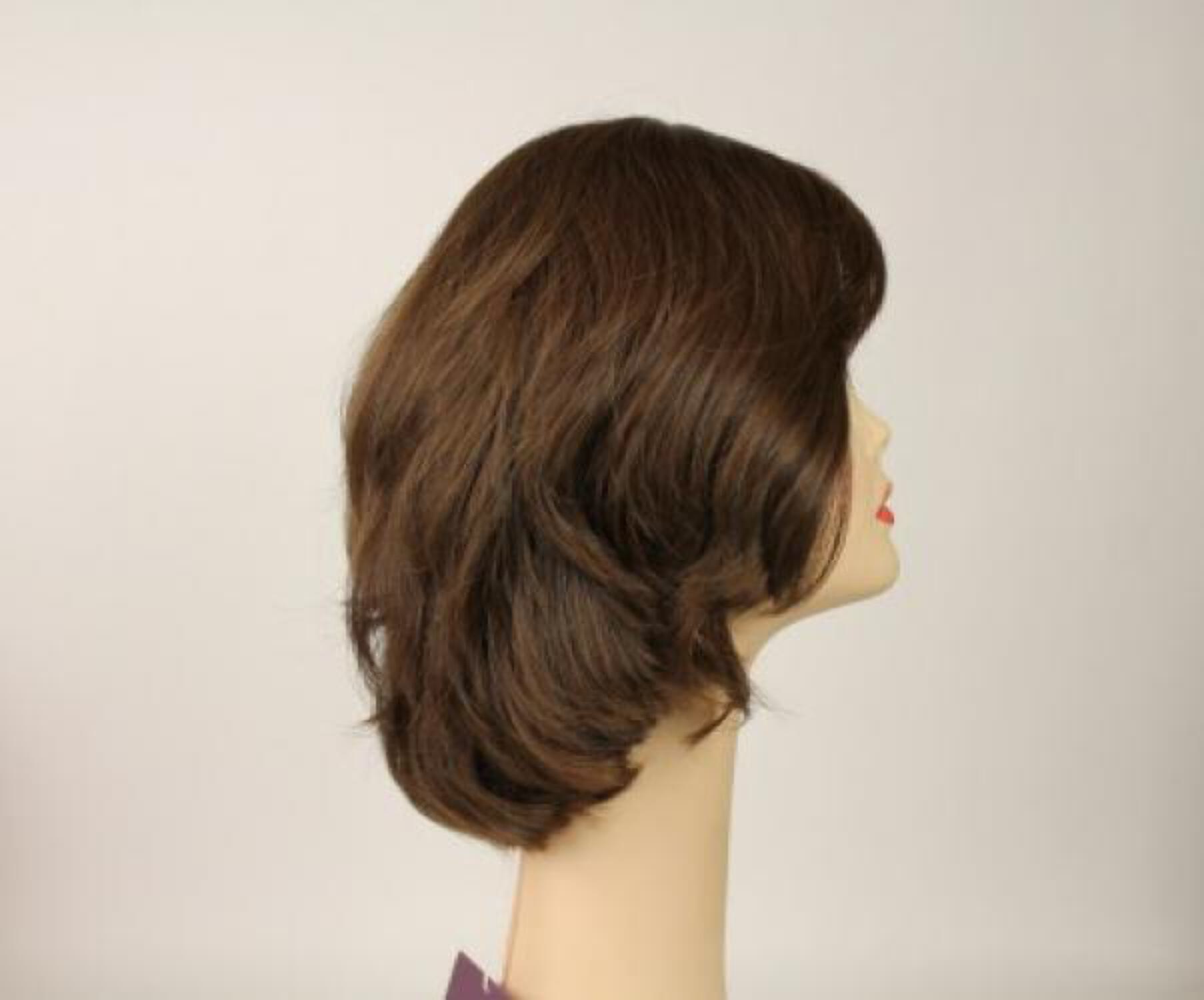 European Human Hair Freeda Wig Shlomit Medium Brown With Highlights Skin Top Size M Pre-Cut