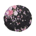 thumbnail image 5 of Unique Bargains 1 Pc High Elasticity Print Shower Cap for Bathroom Black Purple Satin Fabric Stretch Fabric, 5 of 6