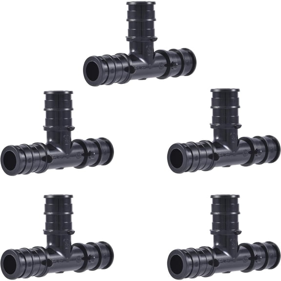 ACDANC 1/2 Inch Poly Expansion Tee for PEX-A Pipe,Pack of 5,Plastic Plumbing Fittings,Tee Coupling for PEX-A Tubing