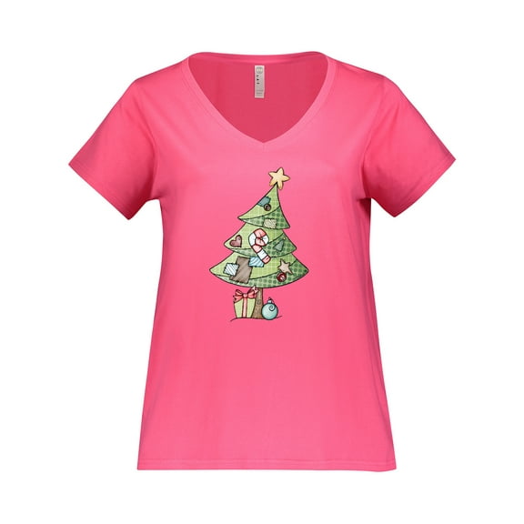 Inktastic Christmas Tree Women's Plus Size V-Neck T-Shirt