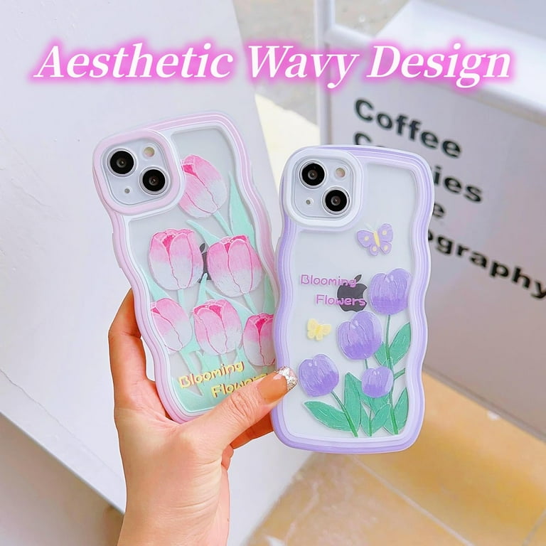 Compatible with iPhone 12 Mini Case Clear with Floral Design for