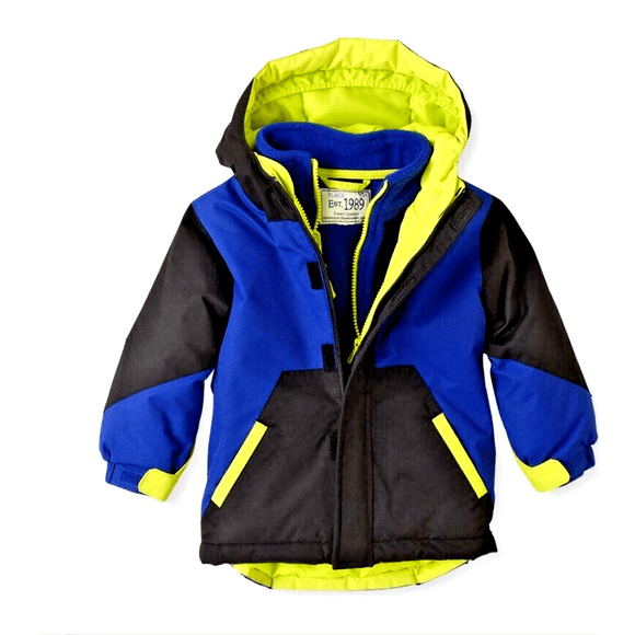 The Children's Place Boy's 3-in-1 Winter Jacket Ski Puffer Wind Water-Resistant Fleece Inner 18-24 Months BLUE
