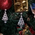 thumbnail image 6 of EOEMY 925 Silver Zircon Crystal Christmas Tree Earrings Dangle Women Xmas Wholesale-#4, 6 of 9