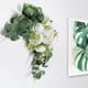 thumbnail image 2 of Guirnalda de flores artificiales de 29,5 pulgadas con rosas verdes para decoración del hogar Blanco, 2 of 9