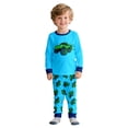thumbnail image 3 of GobdXE Boys Pajamas Set Long Sleeve Truck Print 2 Piece Sleepwear Toddler Kids Cotton Top and Pants PJs Set Sky Blue,6-7 Years, 3 of 6