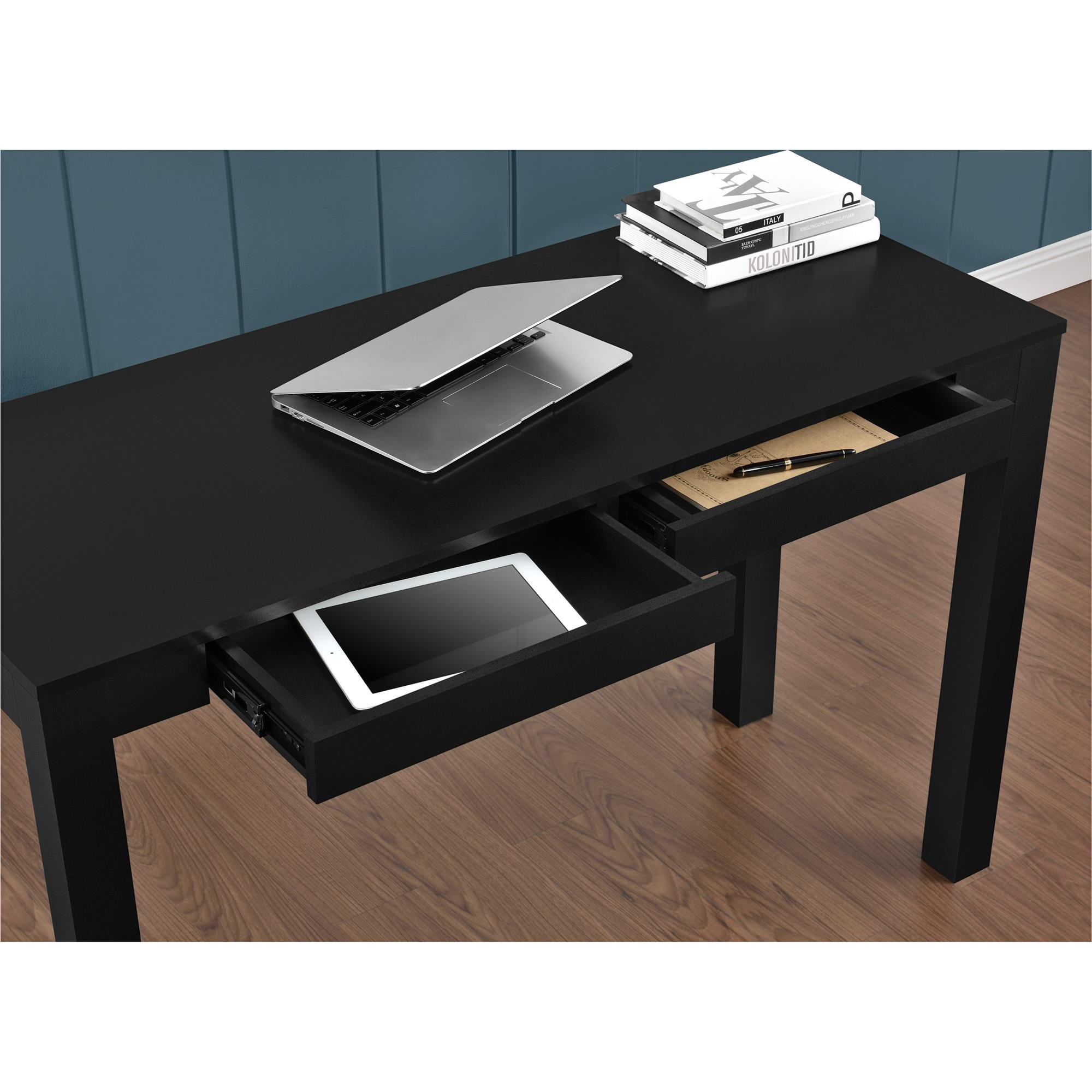 Ameriwood Home Hanley 56 in. L-Shaped Faux Terrazzo Computer Desk with 2-Shelves