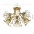 thumbnail image 3 of SAFAVIEH Leandra 19 in. Glam 8-Light Gold Iron Mount Light with Shade, 3 of 8