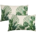 thumbnail image 1 of Tropical Green Leaf Rectangular Pillow Covers 12X20 in Botanical Banana Monstera Plant Palm Tree Couch Pillow Cases Set of 2 Summer Throw Pillows Home Decor for Room Bedroom Bed Cushion Outdoor, 1 of 5