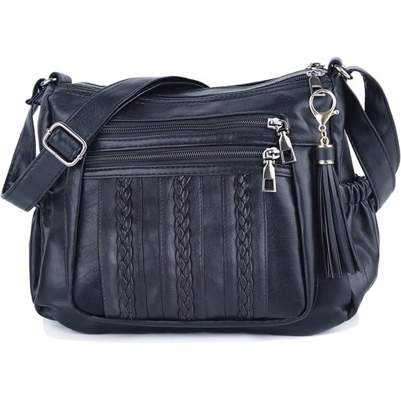 Purses for Women Pocketbooks Soft PU Leather Ladies Crossbody Purse Multi Pocket Shoulder Bag