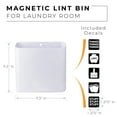thumbnail image 2 of White Lint Bin with Magnetic Back for Laundry Room Large, 2 of 9
