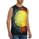 thumbnail image 2 of Fotbe Tennis Ball In Fire And Water Men's Camiseta sin Mangas Estampada para Hombres, Playera Casual para Gimnasio, Entrenamiento, Playa-Large, 2 of 7