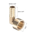 thumbnail image 2 of Uxcell Brass Hose Barb Fitting Elbow Female Thread 90 Degree Angle Pipe Connector with Stainless Steel Hose Clamp 12mm, 2 of 6