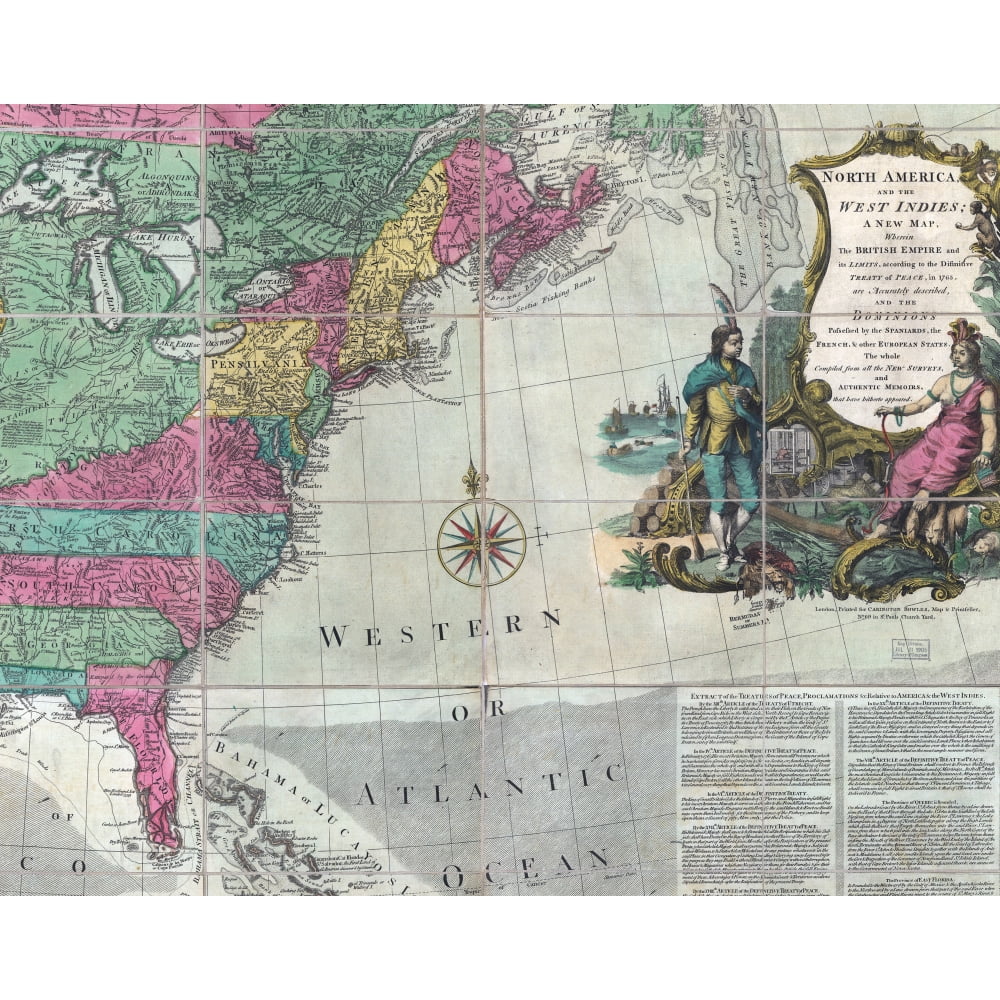 13 Colonies Map 1763