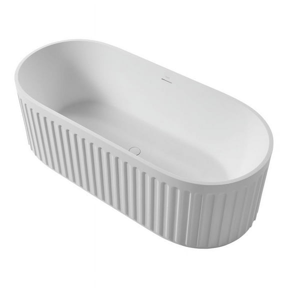 Clovis 67x29.5" Solid Surface Contemporary Resin Freestanding Bathtub in White