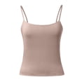 thumbnail image 4 of KHONTS Women's Basic Double Lined Scoop Neck Tanks Tops Adjustable Strap Cami Tank Summer Sleeveless Tops Rose Gold XS, 4 of 6