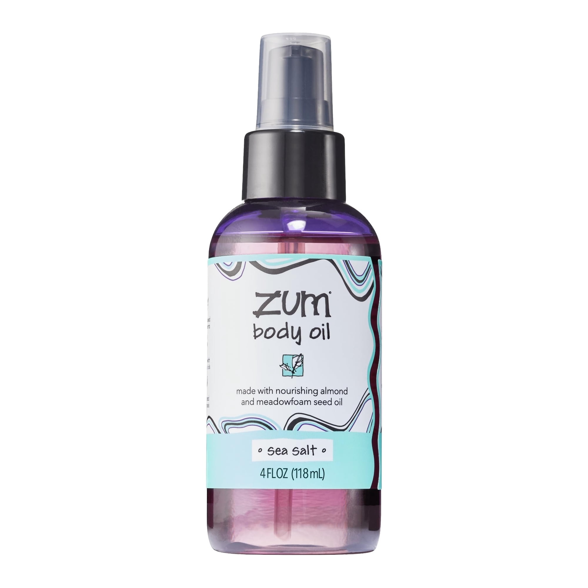 Zum by Indigo Wild Sea Salt Body Oil - Nourishing Body Massage Oil for Massage Therapy & Hydration - Nourishing, Vegetarian Massaging Oil with Sweet Almond Oil - 4 fl oz