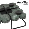 thumbnail image 3 of happimess Monarch 12" x 6" Modern Industrial Metal/Marble Scalloped Base Vanity Tray, Green/Black, 3 of 5