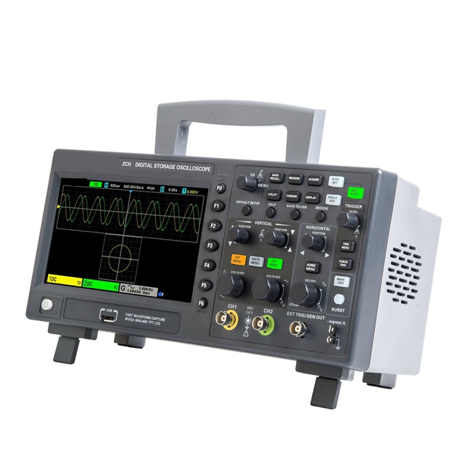 Digital Oscilloscope 2C10 2D15 2D10 2C15 2-Channel, 25MHz Signal Generator; Resolution: 8 Bits, Sampling Rate 1 GSa/S ,Professional Designed