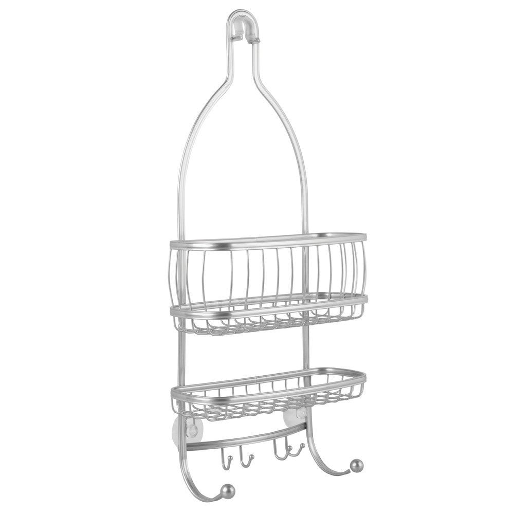 York Lyra - Bathroom Shower Caddy Shelves - Silver - 10 x ...