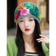 thumbnail image 5 of YooGuoGuo Crochet Beanie Hat for Women Men Y2k Floral Boho Knitted Beanie Cotton Flower Patterned Slouchy Skull Cap Lace Head Wrap, 5 of 7