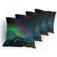 thumbnail image 5 of Ambesonne Nature Throw Pillow Cover 4 Pack, Sky Rocky Hill Wild, 16", Blue Violet Lime Green, 5 of 7