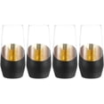 thumbnail image 5 of MyGift Black and Gold Plated Stemless Champagne Flute, Modern Party Drinking Glasses, 11 oz, Set of 4, 5 of 7