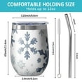 thumbnail image 5 of 12oz Stemless Wine Tumblers Blue Christmas Snowflake Pattern Vacuum Insulated Stainless Steel Travel Tumbler Cups Mug with Lid and Straw for Champaign,Cocktail,Beer with Cleaning Brush, 5 of 5