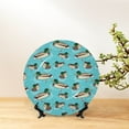 thumbnail image 6 of Picia Mallard Ducks Swimming In The Lake Pattern Bone China Decorative Plate – Wall Decor with Stand and Adhesive, Elegant Ornament for Living Room, Office, or Entryway-8in, 6 of 6