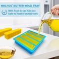 thumbnail image 4 of Silicone Butter Mold with Lid, Walfos Non-Stick Butter Tray Fits Standard Butter Stick Size, Large Cavity Butter Maker Holds 8 Tablespoons Butter, Ideal For Butter, Soap Bar, Brownie, Cake, 4 of 7