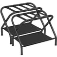 thumbnail image 1 of SONGMICS Portaequipajes, Juego de 2, Soporte para Maleta con Estante de Almacenamiento de Tela, para Habitación de Invitados, Dormitorio, Hotel, Estructura de Acero Plegable, Capacidad para hasta 110, 1 of 5